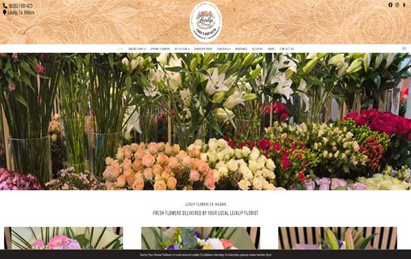 Leixlip Flowers website example in Ireland